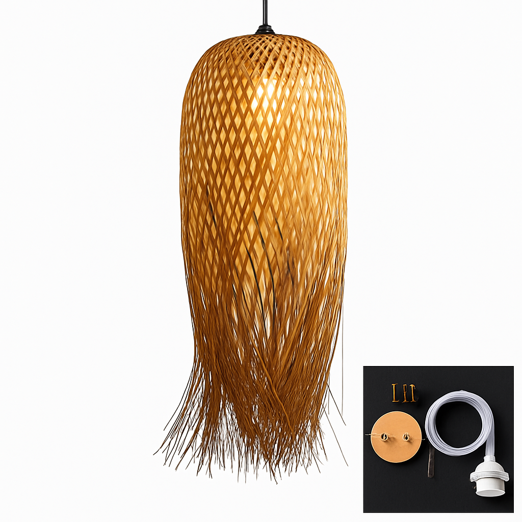 Suspension ronde en bambou tressé Japanese - vue 5 sur 8