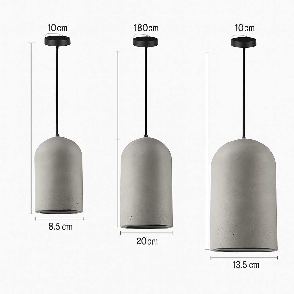 suspension rustique en ciment style industriel pour décoration intérieure - vue 5 sur 9