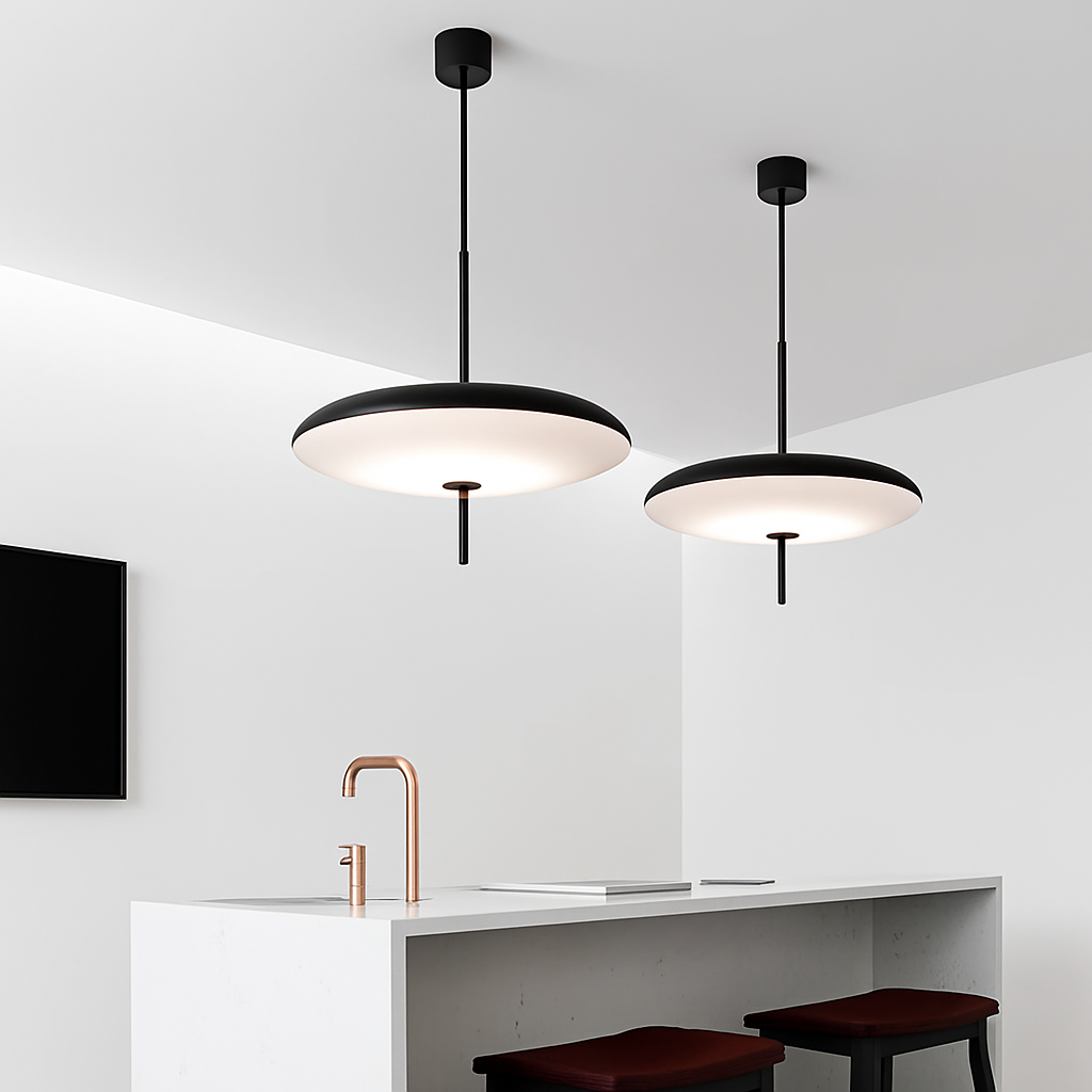 Suspension soucoupe volante modernes noires/blanches - vue 6 sur 10