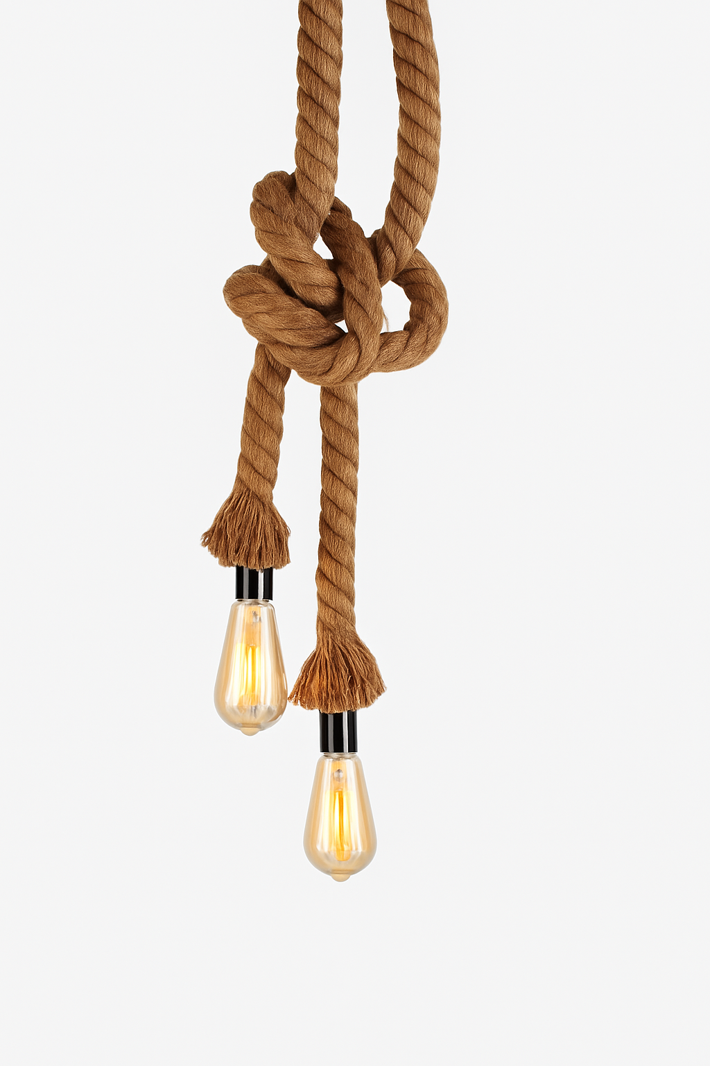 suspension vintage en corde de chanvre style industriel créatif