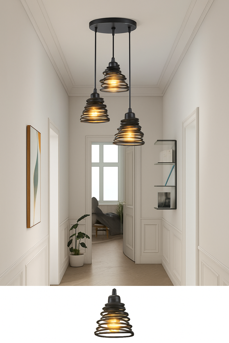 Suspension vintage en fer forgé pour intérieur moderne