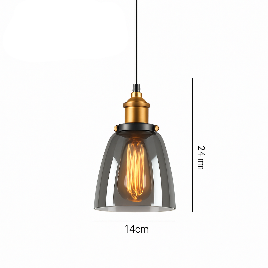 suspension vintage nordique en verre industriel pour bar - vue 11 sur 30