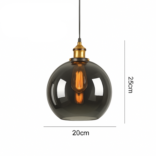 suspension vintage nordique en verre industriel pour bar - vue 15 sur 30