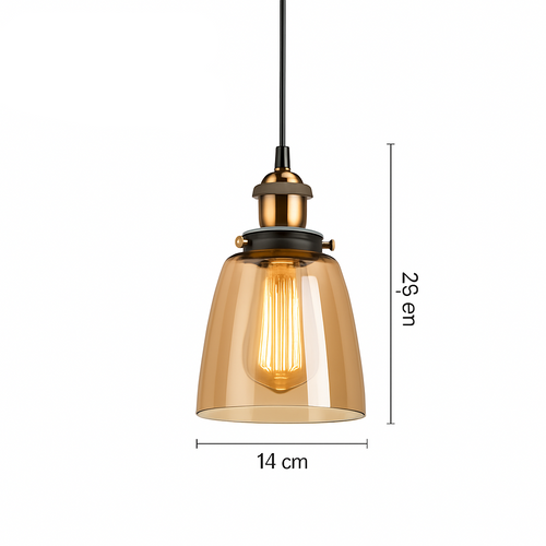 suspension vintage nordique en verre industriel pour bar - vue 16 sur 30