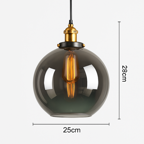 suspension vintage nordique en verre industriel pour bar - vue 20 sur 30