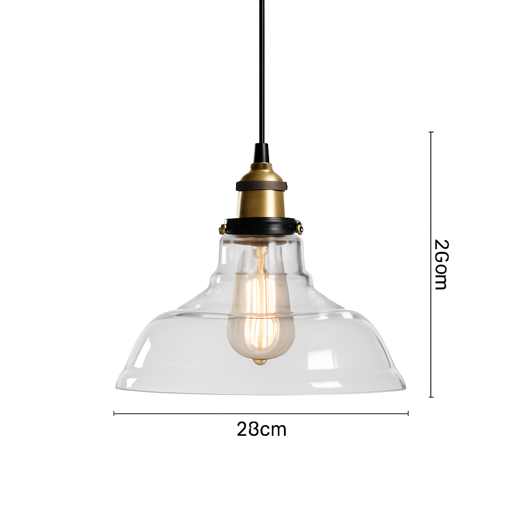 suspension vintage nordique en verre industriel pour bar - vue 8 sur 30