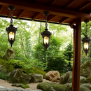 suspension vintage étanche en verre pour jardin et extérieur