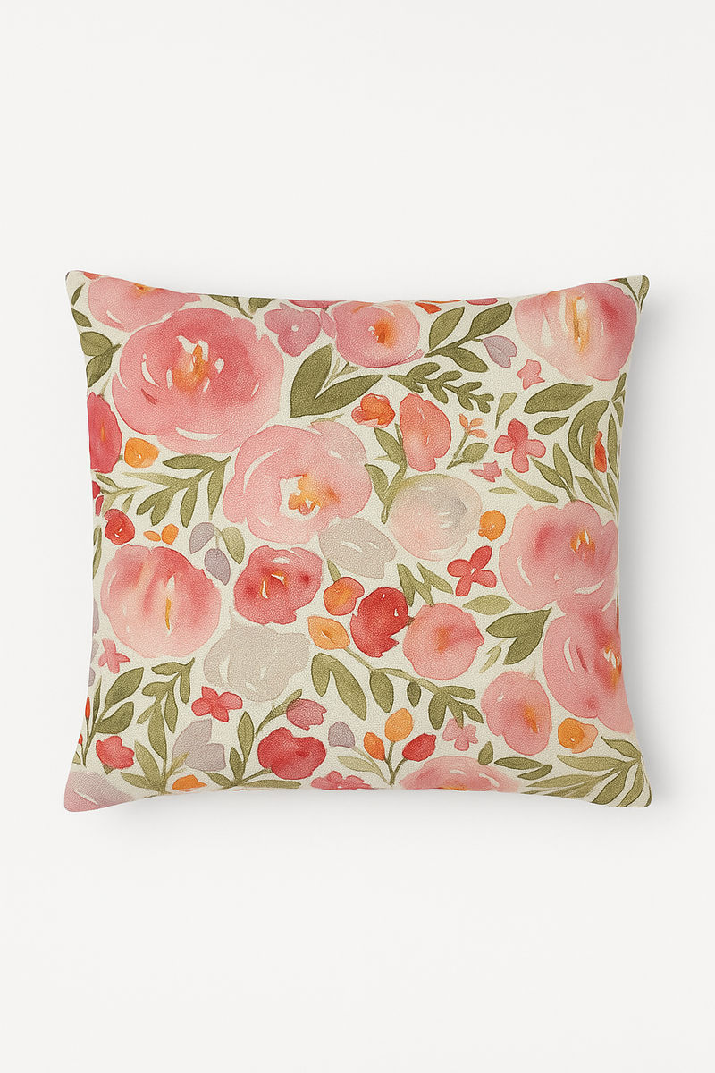taie d'oreiller carrée à fleurs 45 cm décorative