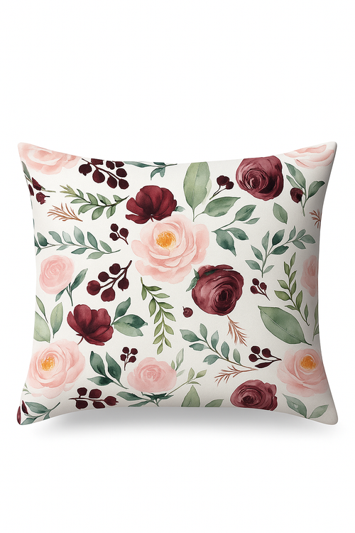 taie d'oreiller carrée à fleurs 45 cm x 45 cm