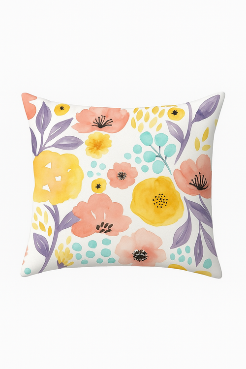 taie d'oreiller carrée à fleurs 45 cm x 45 cm