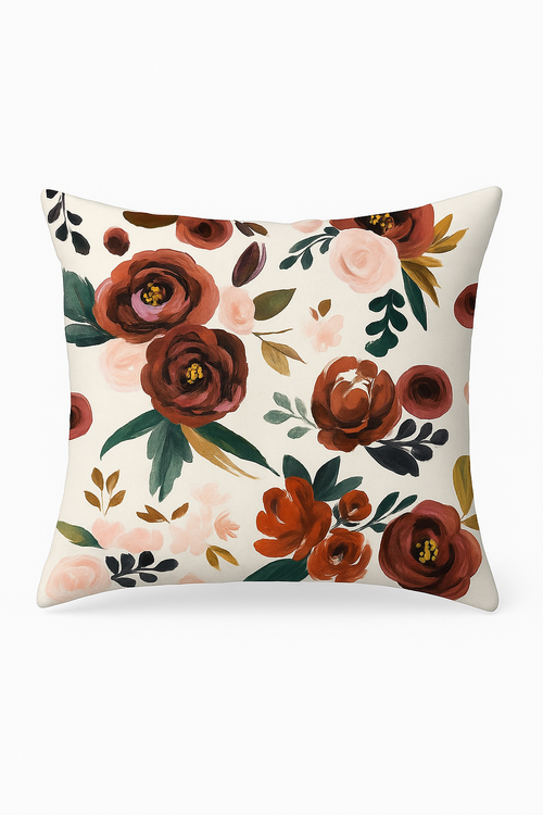 taie d'oreiller carrée à fleurs 45 cm x 45 cm