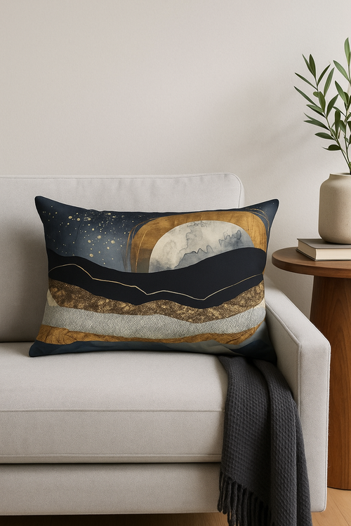 taie d'oreiller rectangulaire à rayures aquarelle chinoises décoratives