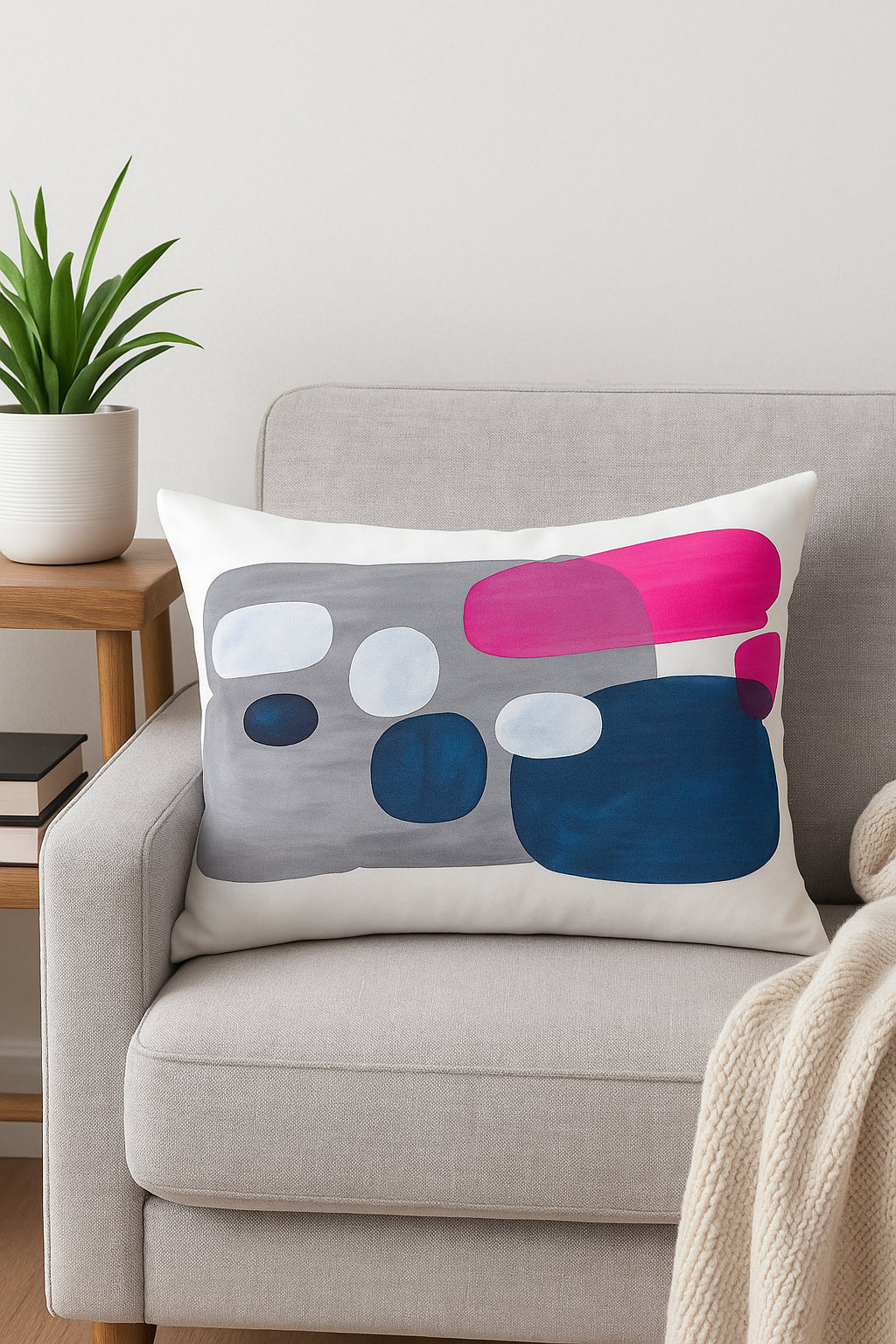taie d'oreiller rectangulaire avec motifs géométriques décoratifs