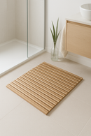 tapis de bain bois antiderapant style geometrique douche