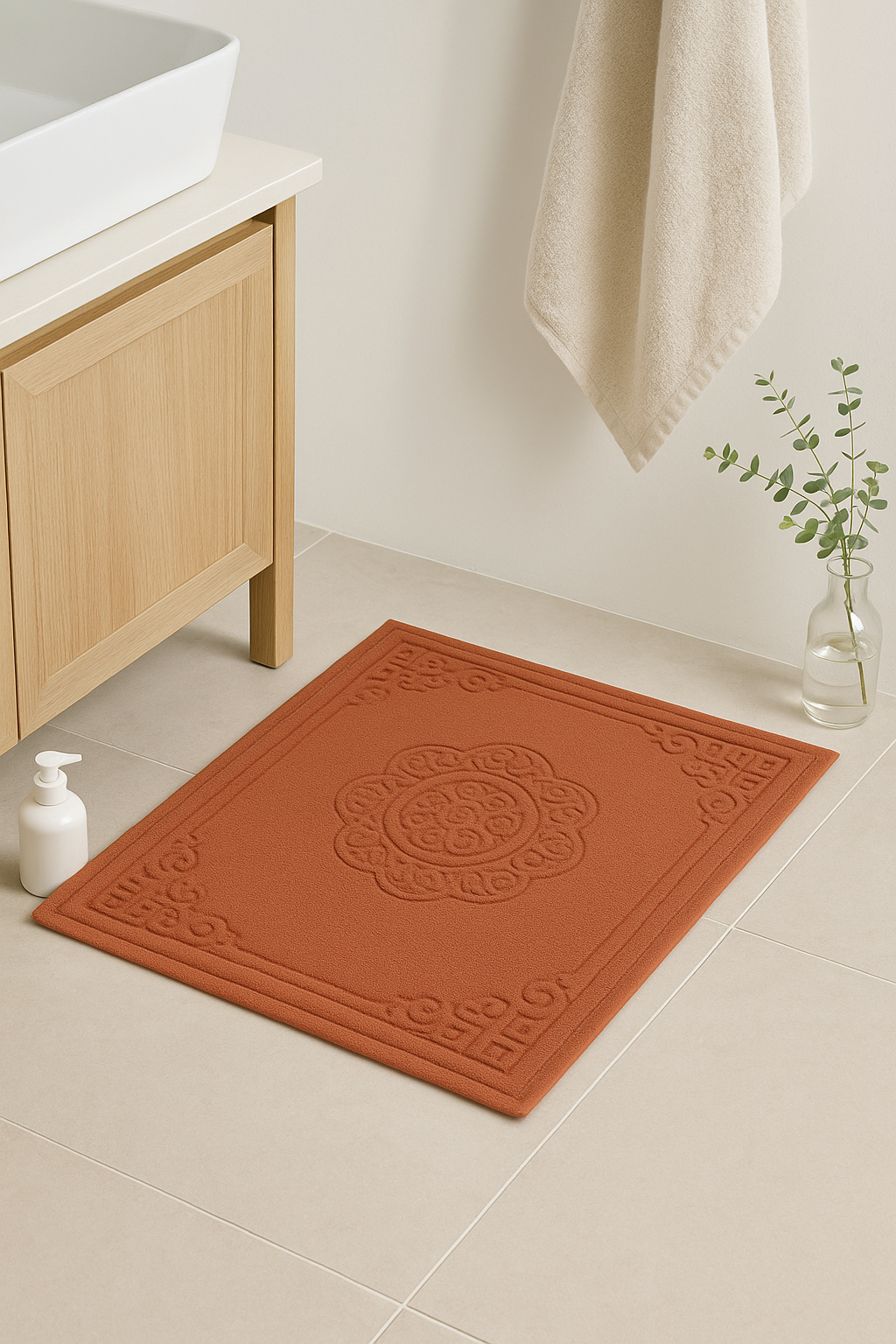 Tapis de bain coton absorbant motif cartoon moderne - vue 3 sur 2