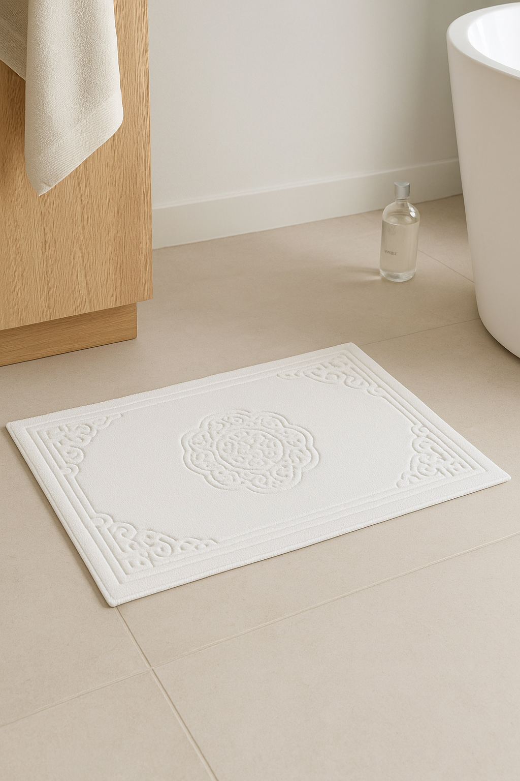 Tapis de bain coton absorbant sechage rapide moderne - vue 3 sur 2