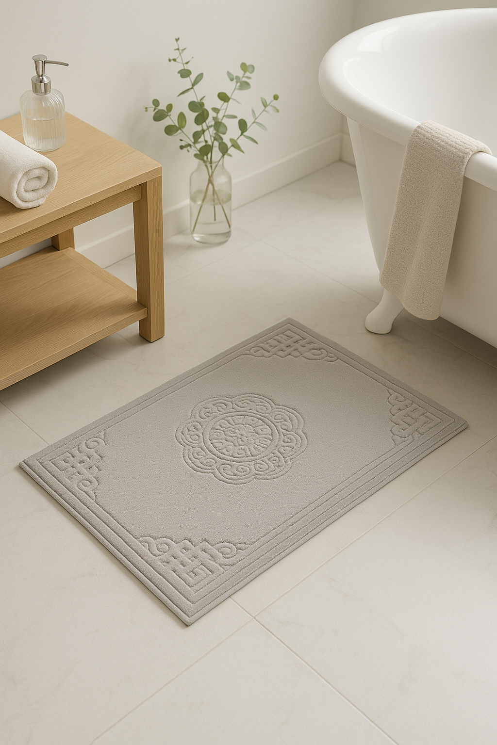 tapis de bain coton cartoon absorbant lavable salle