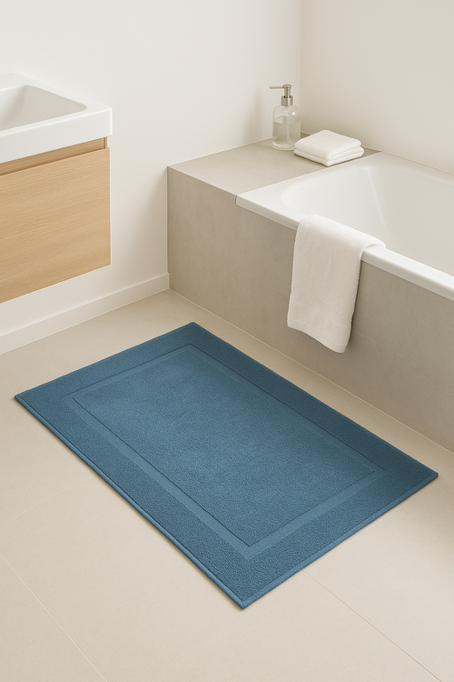 tapis de bain coton epais texture lavable machine - vue 2 sur 2