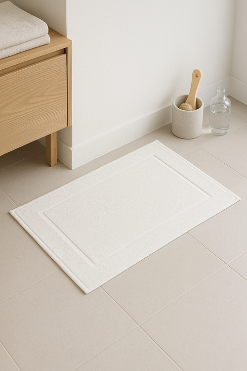 tapis de bain coton epais texture style minimaliste - vue 2 sur 2