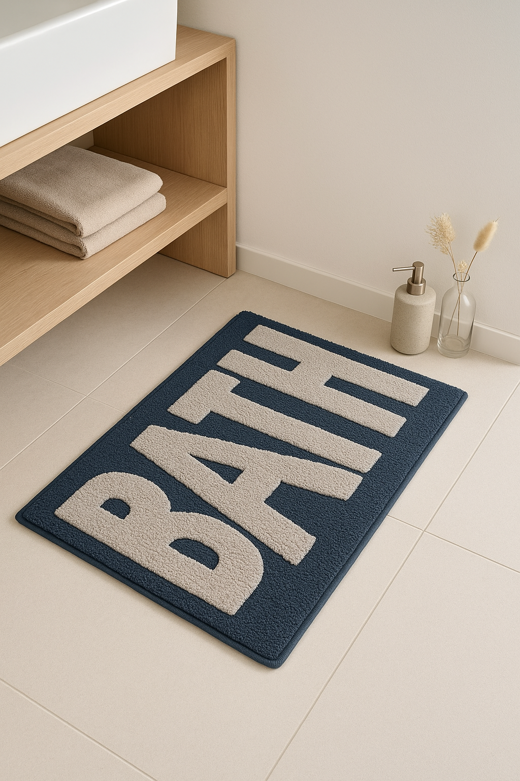 tapis de bain doux absorbant lettres cartoon antiderapant - vue 3 sur 2