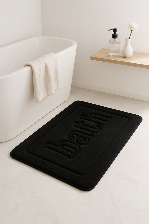 tapis de bain en velours gaufré floral antidérapant