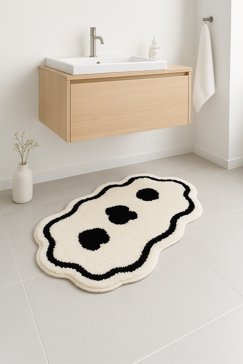 Tapis de bain floral moderne absorbant antiderapant - vue 2 sur 2