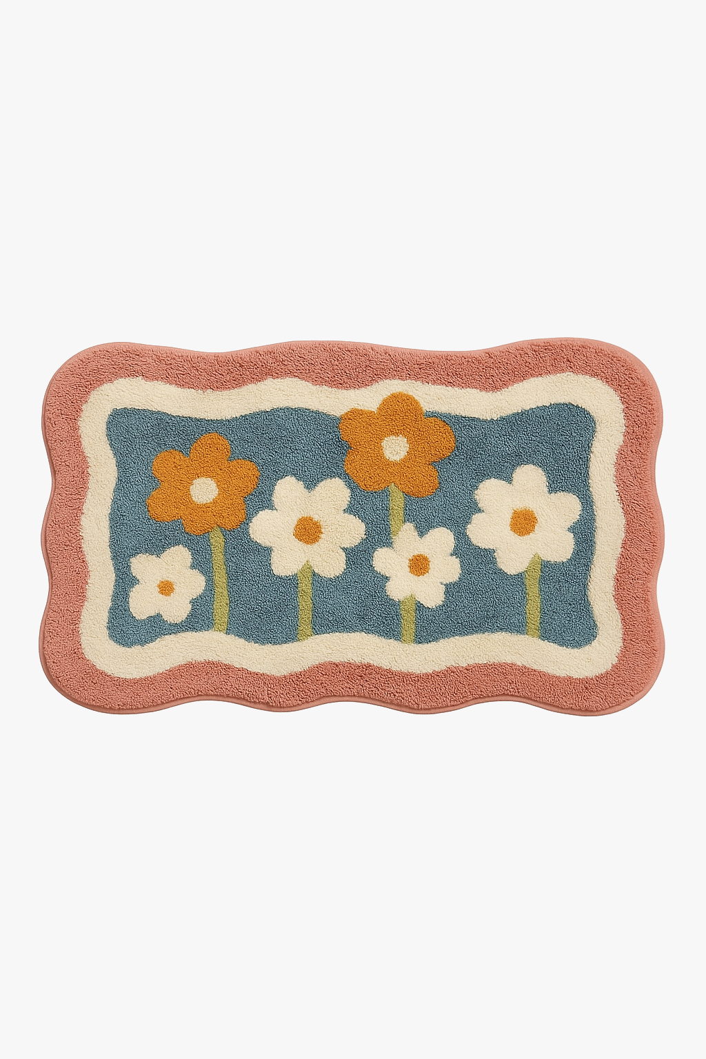 Tapis de bain floral moderne antidérapant lavable