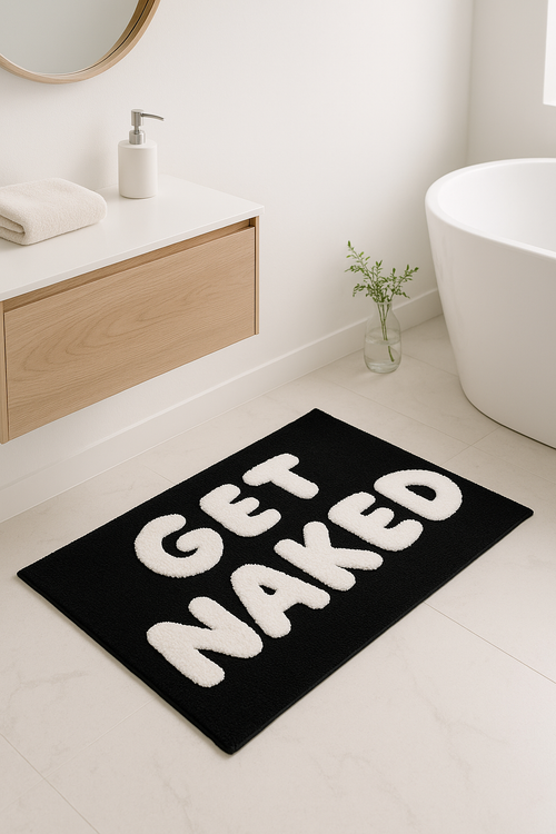 Tapis de bain lettres cartoon doux absorbant antidérapant - vue 2 sur 2