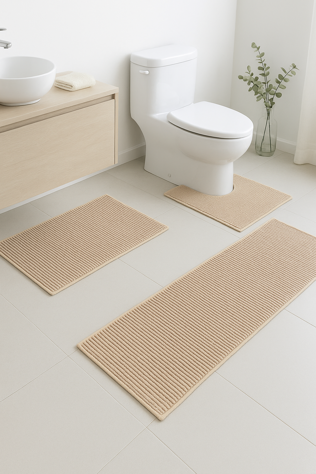tapis de bain lot 3 minimaliste antidérapant wc