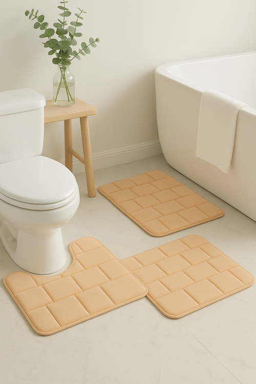 Tapis de bain mémoire forme absorbant antidérapant lot - vue 2 sur 2
