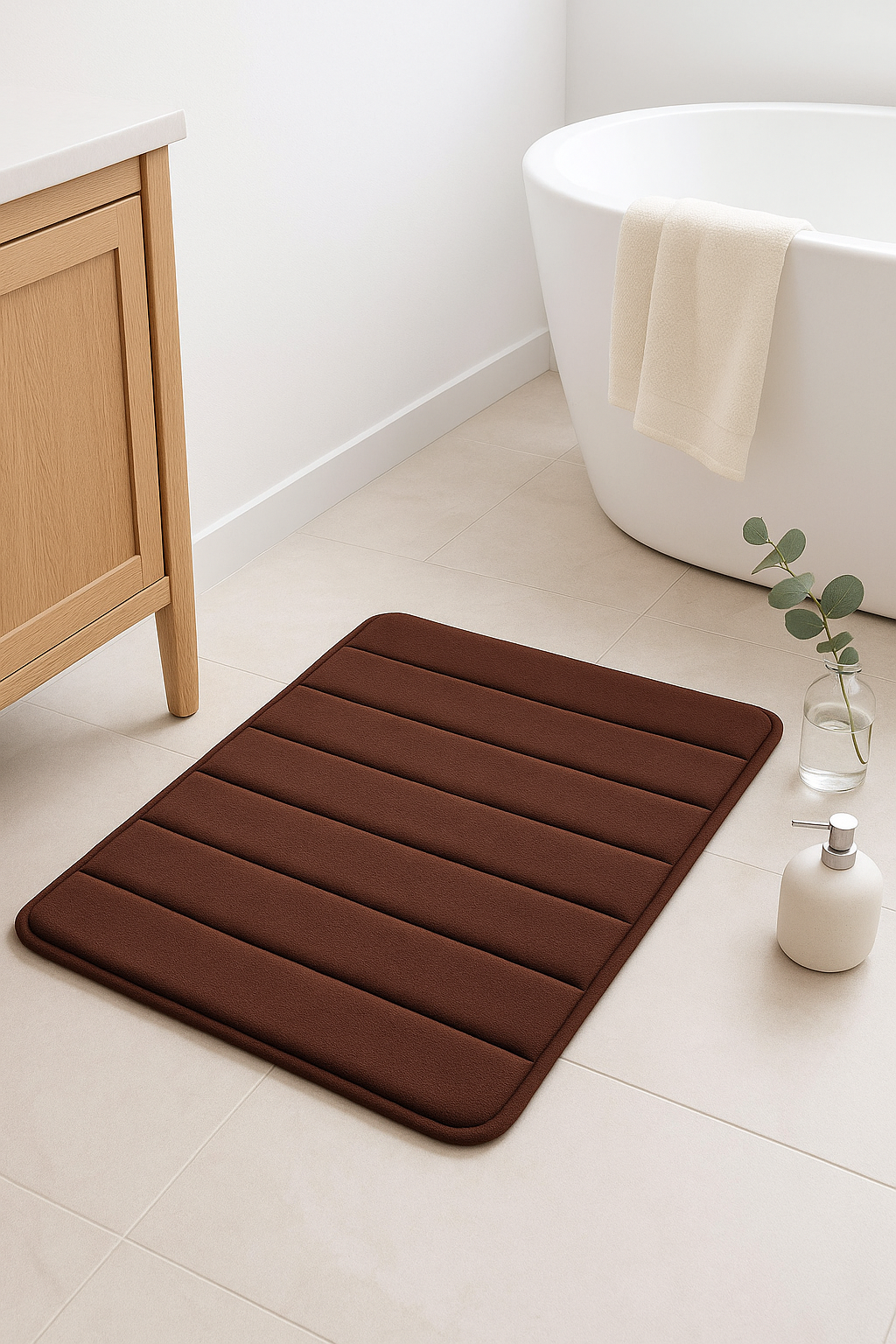 Tapis de bain memoire forme raye absorbant antiderapant - vue 3 sur 2