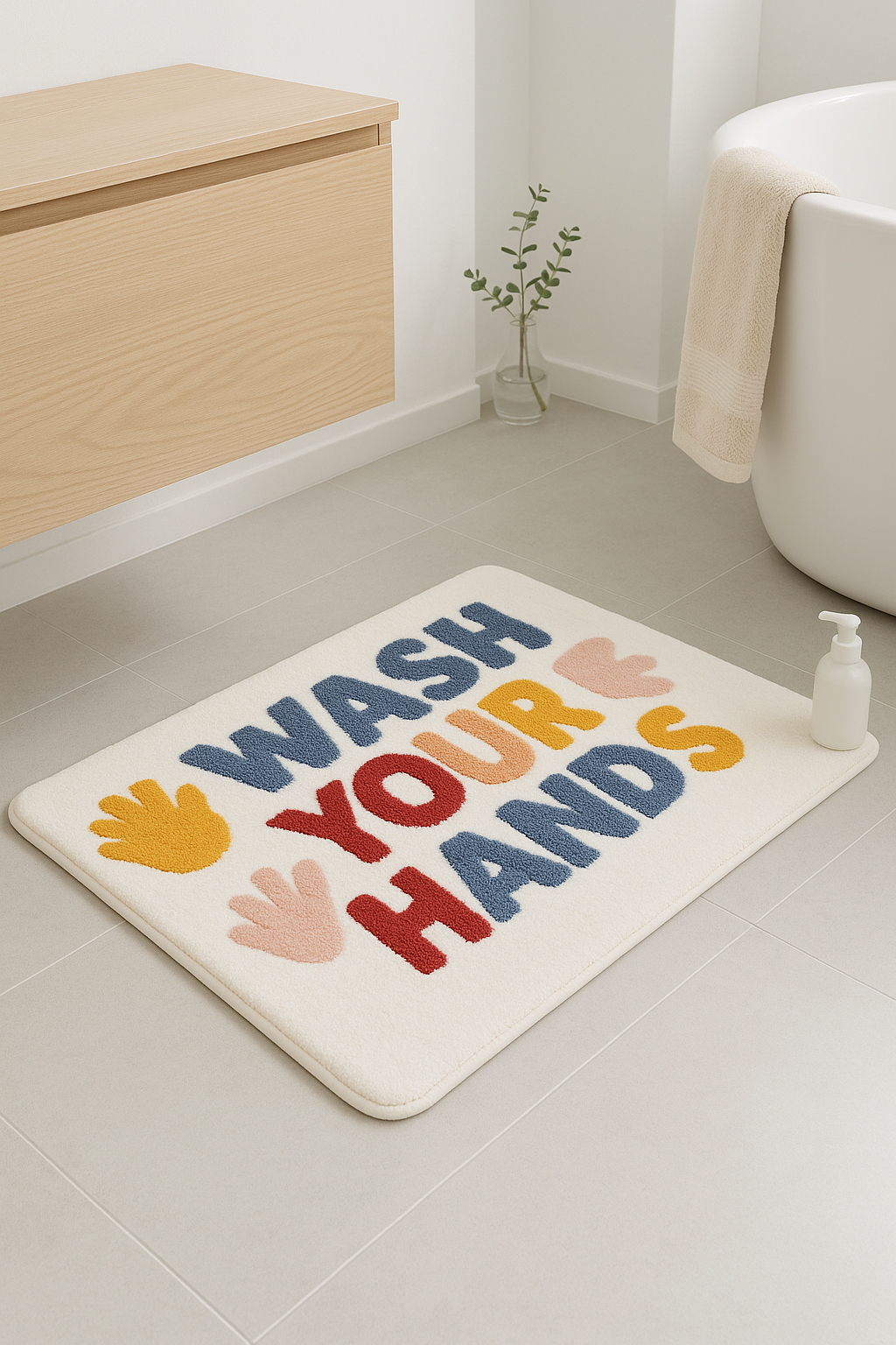 tapis de bain microfibre doux antiderapant absorbant raye - vue 3 sur 2