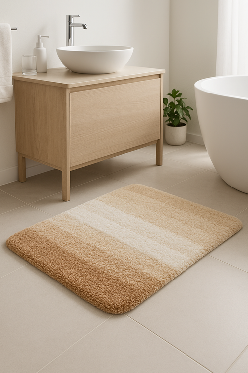Tapis de bain moelleux antidérapant absorbant décoratif - vue 2 sur 2