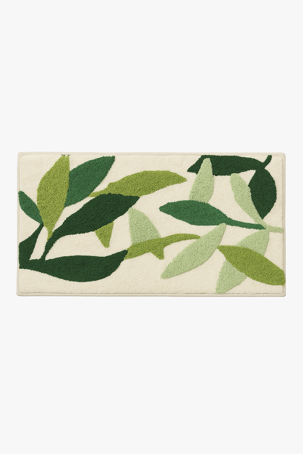Tapis de bain motif feuilles microfibre antidérapant doux