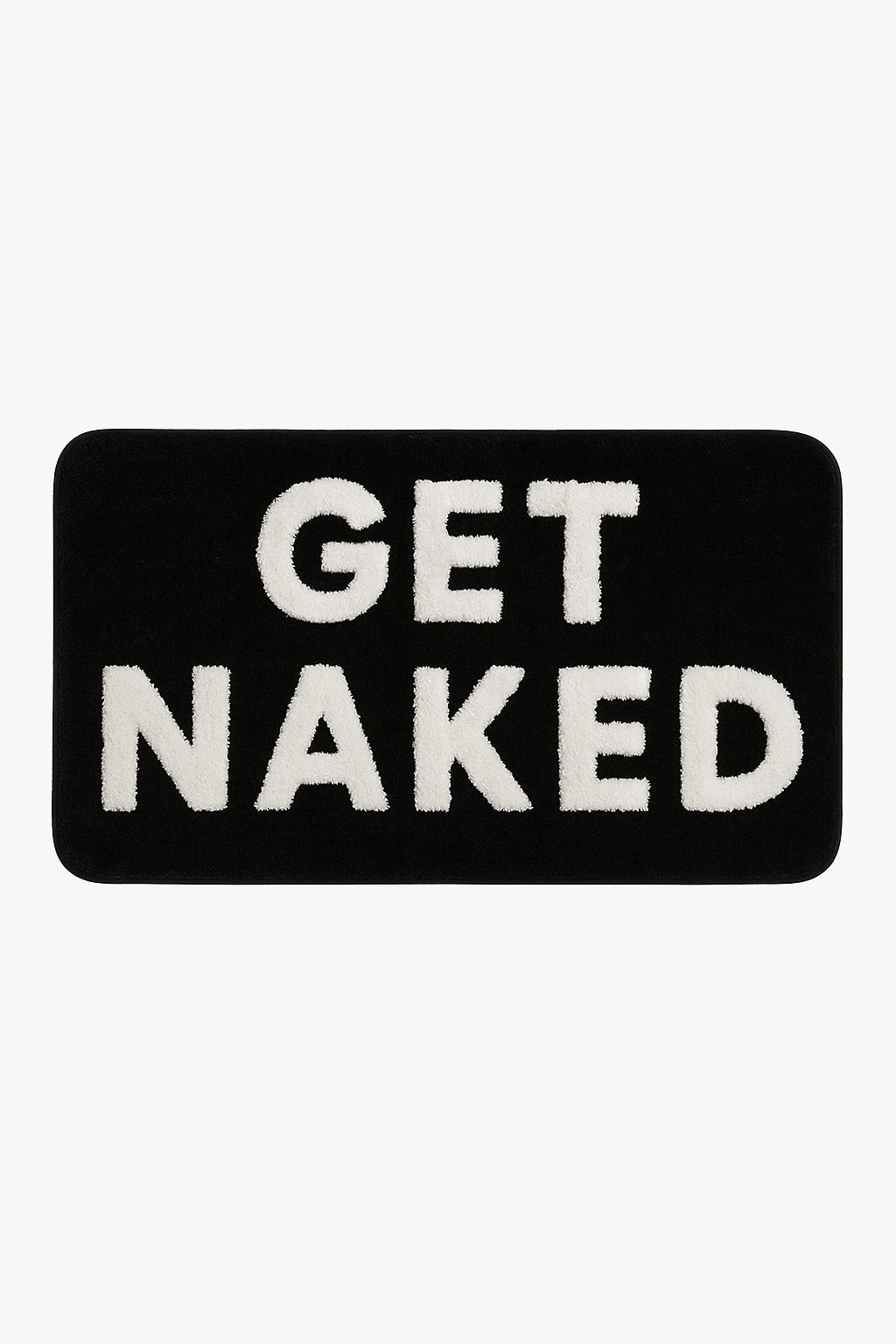 tapis de bain motif get naked shaggy épais