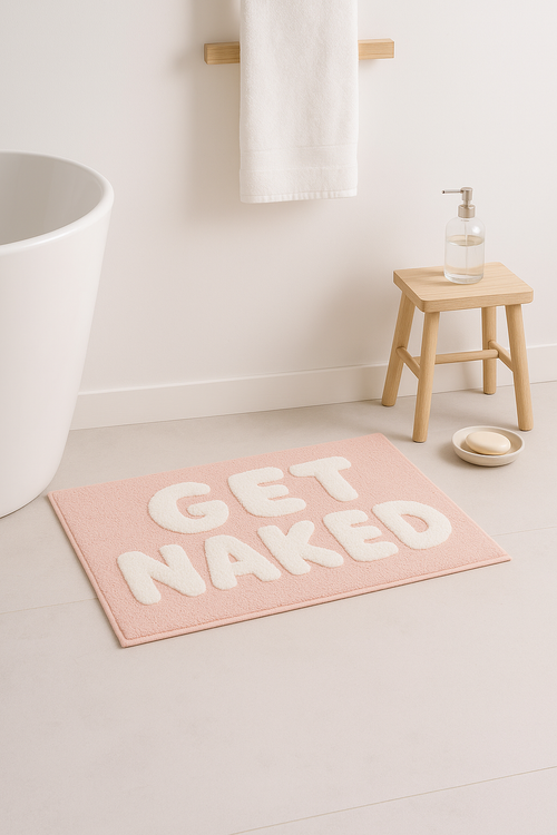 Tapis de bain motif lettres moderne doux absorbant