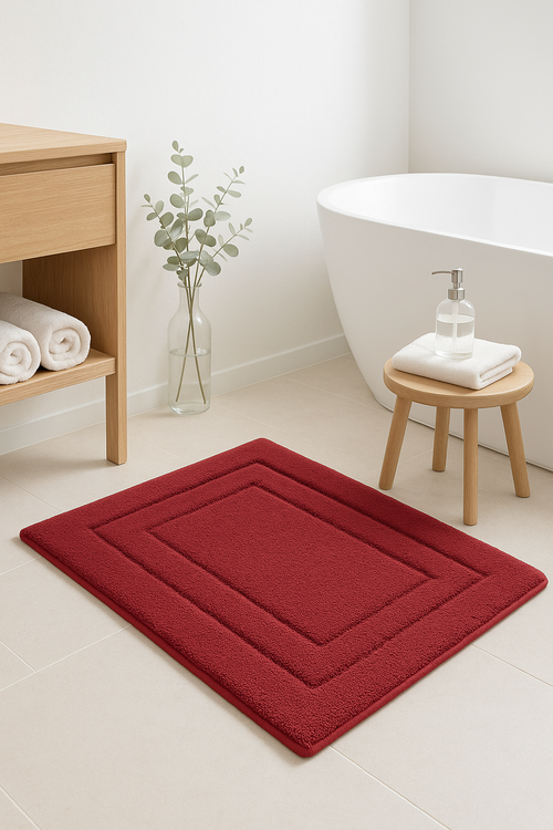 tapis de bain velours double cadre antidérapant absorbant
