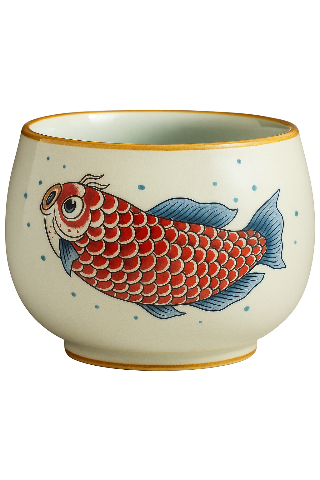 Tasse a the style chinois motif arowana ceramique - vue 2 sur 2