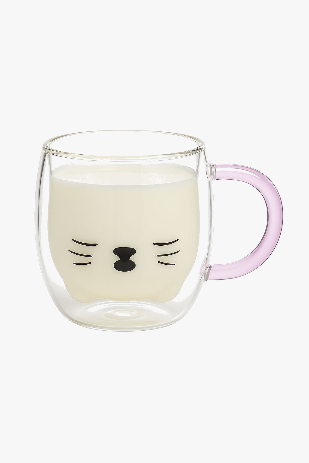 Tasse chat double paroi verre 250 ml anse
