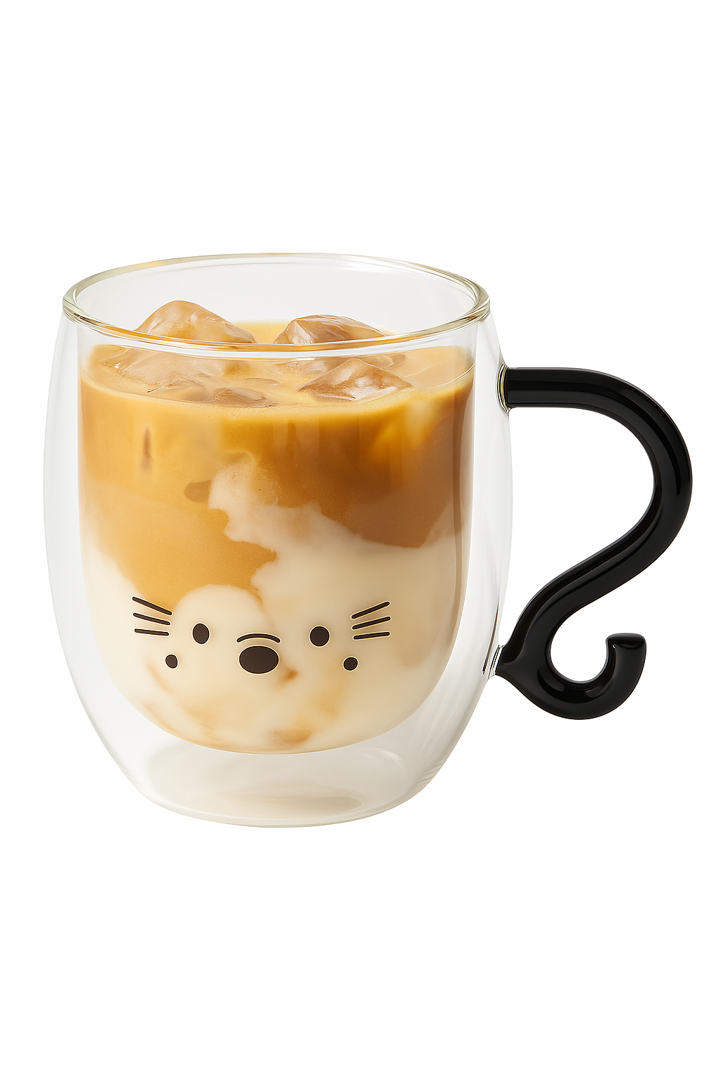 tasse chat double paroi verre 250 ml mignon - vue 2 sur 2