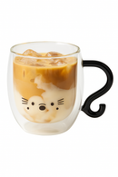 tasse chat double paroi verre 250 ml mignon