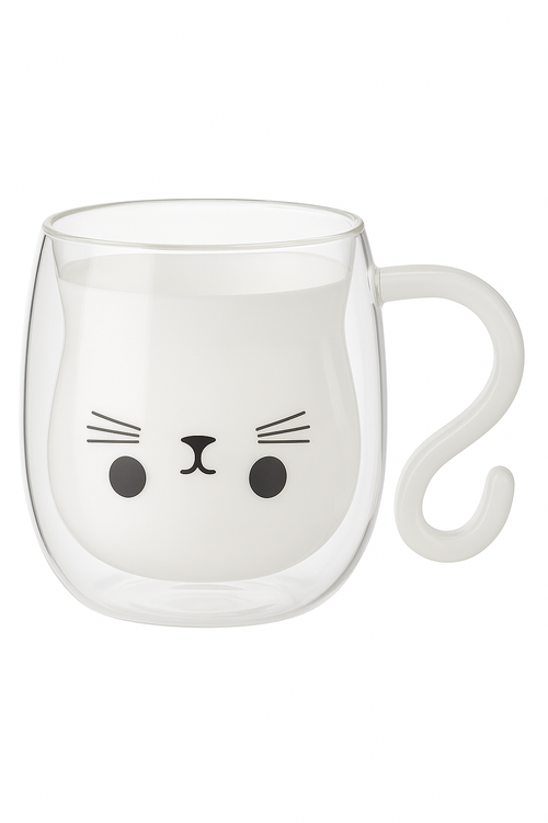 tasse chat double paroi verre borosilicate 250 ml