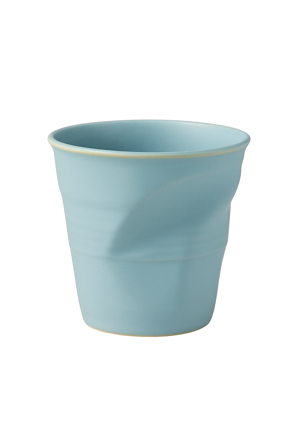 Tasse en gres plissee artisanale style vintage latte