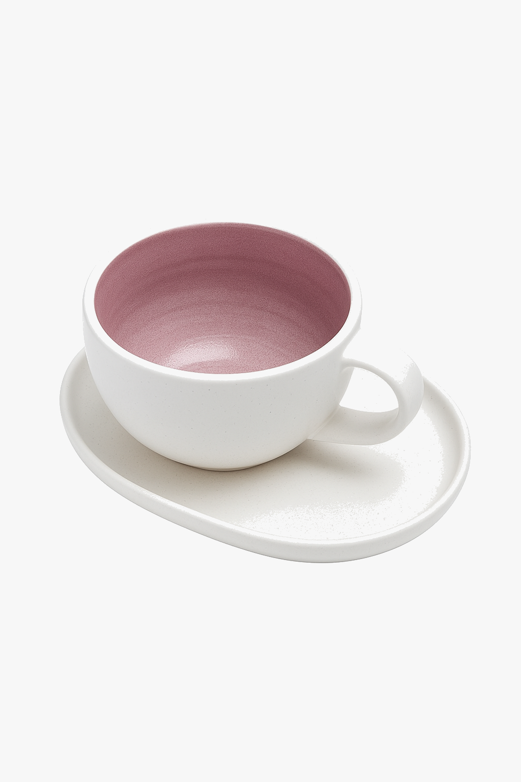 Tasse latte ceramique avec soucoupe style minimal 270ml