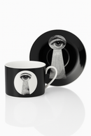 Tasse porcelaine fine visage italien design artistique bureau