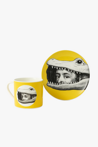 Tasse porcelaine motif visage italien bureau 270ml
