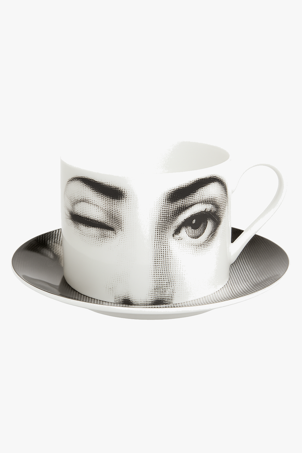Tasse porcelaine visage artistique avec soucoupe 270 ml