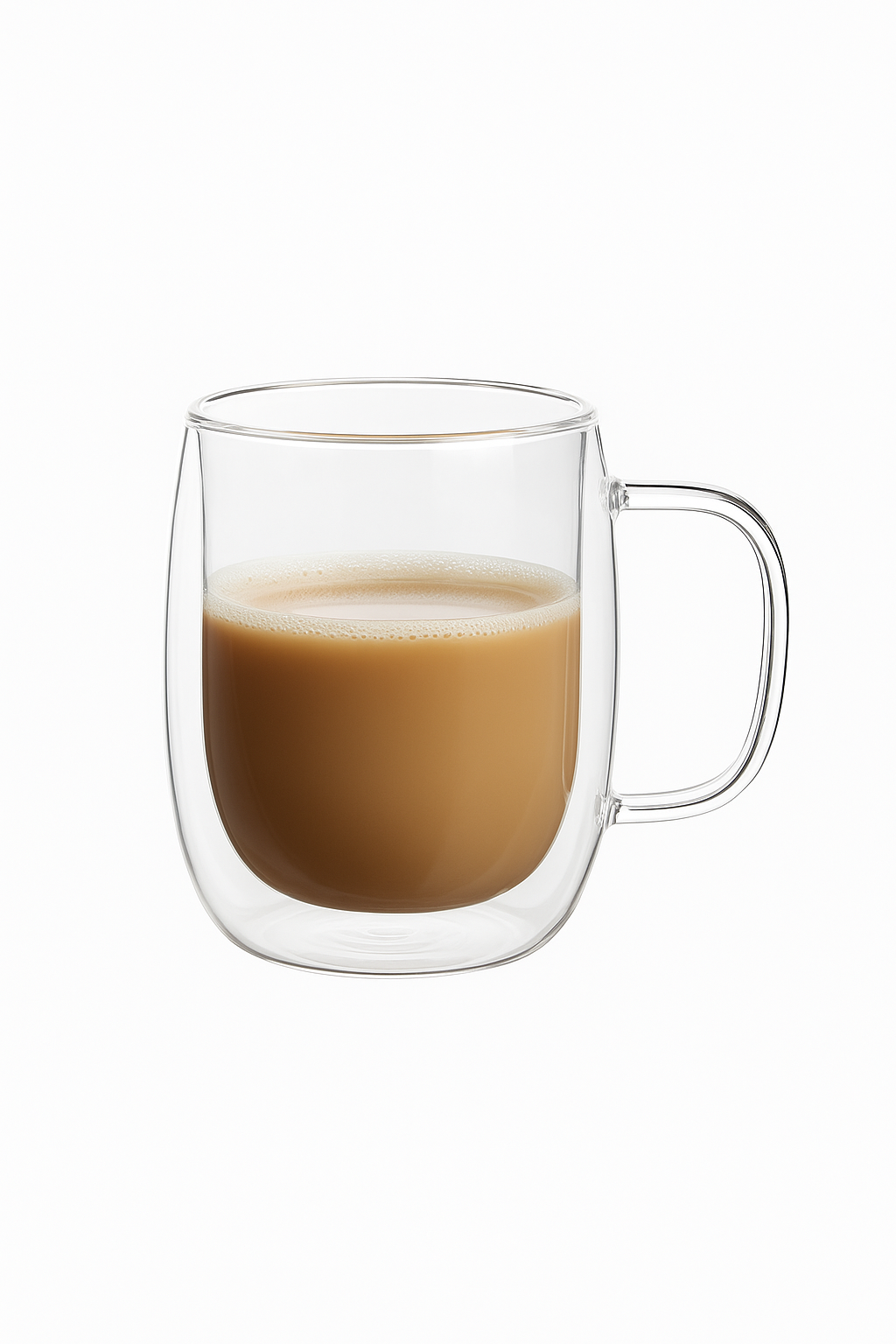 Tasse verre double paroi avec anse isolante cafe