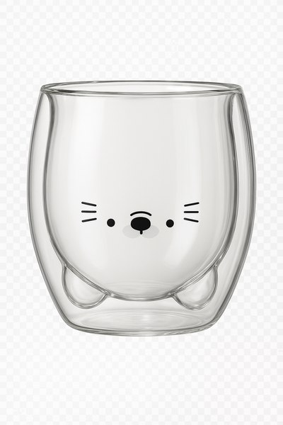 Tasse verre double paroi motif animaux 250ml