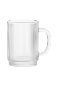 Tasse verre rayé style nordique avec couvercle anse